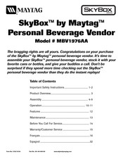 Maytag SkyBox MBV1976AA Mode D'emploi