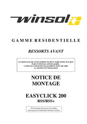 Winsol EASYCLICK 200 RSS Notice De Montage