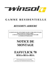 Winsol EASYCLICK 70 RSA+ Notice De Montage