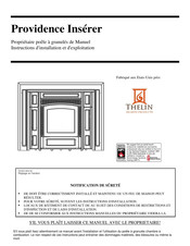 Thelin Hearth Products Providence Instructions D'installation Et D'exploitation