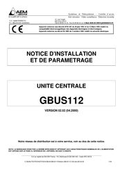 AEM securite GBUS112 Notice D'installation