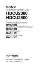 Sony HDCU2000 Mode D'emploi