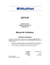 Multitel SDTA-02 Manuel De L'utilisateur