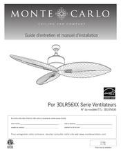 monte carlo 3DLR56 Serie Guide D'entretien Et Manuel D'installation