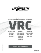 Lifebreath RNC 155 2019 Guide D'installation