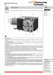 Thomas Industries Rietschle Thomas DRUVAC VTA 60 Instructions De Service