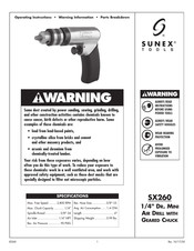 Sunex Tools SX260 Instructions D'utilisation