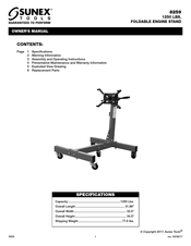 Sunex Tools 8259 Manuel D'opération