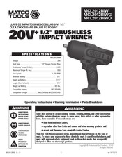 Matco Tools MCL2012BIWG Instructions De Fonctionnement