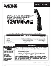 Matco Tools MUC122LED2 Instructions De Fonctionnement