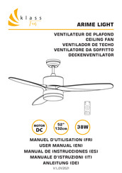 KLASS Fan ARIME LIGHT Manuel D'utilisation