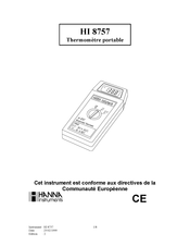 Hanna Instruments HI 8757 Mode D'emploi