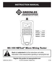 Greenlee Communications NETcat NC-100 Manuel D'instructions