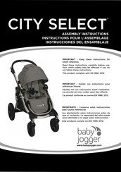 Baby Jogger CITY SELECT Instructions Pour L'assemblage