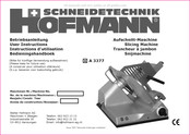 Hofmann A 3377 Instructions D'utilisation