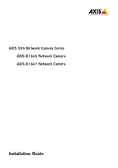 Axis Q16 Série Guide D'installation