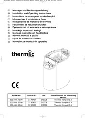 Thermic Kompakt 500.0431.30.00 Instructions De Montage Et Mode D'emploi