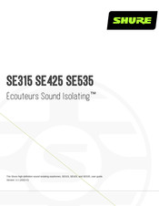 Shure Sound Isolating SE315 Mode D'emploi