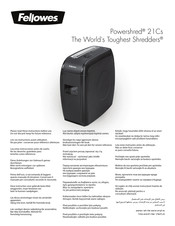 Fellowes Powershred 21Cs Mode D'emploi