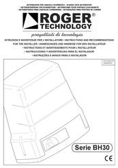 Roger Technology BH30/603/115V Instructions Et Avertissements Pour L'installateur