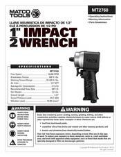 Matco Tools MT2760 Instructions De Fonctionnement