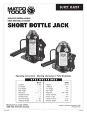 Matco Tools BJ12T Instructions De Fonctionnement