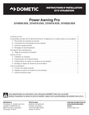 Dometic Power Awning Pro 3316518 Série Instructions D'installation Et D'utilisation