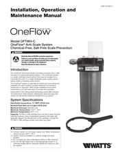 Watts OneFlow OFTWH-C Serie Manuel D'installation, D'utilisation Et D'entretien