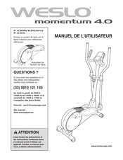 Weslo momentum 4.0 Manuel De L'utilisateur