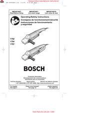 Bosch 1754 Consignes De Fonctionnement/Sécurité