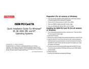 U.S.Robotics ISDN PCI Card TA Guide D'installation