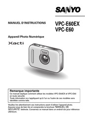 Sanyo Xacti VPC-E60 Manuel D'instructions