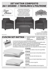 IGAP GREENSOLEIL SET RATTAN COMPOSTO Instructions D'assemblage