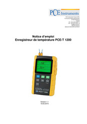 PCE Instruments PCE-T 1200 Notice D'emploi