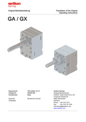 Oerlikon Barmag GX Mode D'emploi