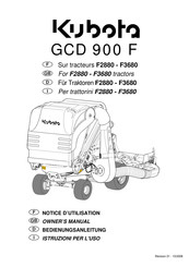 Kubota GCD 900 F Notice D'utilisation