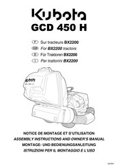 Kubota GCD 450 H Notice De Montage Et D'utilisation