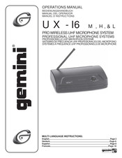 Gemini UX-I6 H Manuel D'instructions