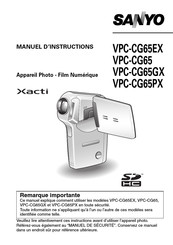 Sanyo Xacti VPC-CG65PX Manuel D'instructions