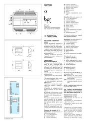 Bpt SI/200 Instructions Pour L'installation