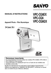 Sanyo Xacti VPC-CG6EX Manuel D'instructions