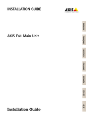 Axis F41 Guide D'installation