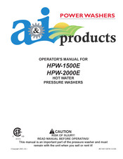 a&i products HPW-1500E Manuel De L'opérateur