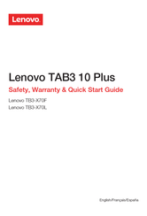 Lenovo TB3-X70F Guide De Démarrage Rapide