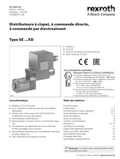 Bosch rexroth SE XD Serie Mode D'emploi