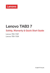 Lenovo TB3-730X Guide De Démarrage Rapide
