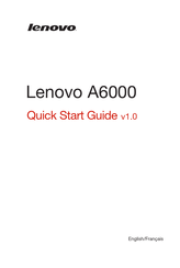 Lenovo A6000 Guide De Démarrage Rapide