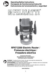 Felisatti RF67/2200 Consignes De Fonctionnement/Sécurité