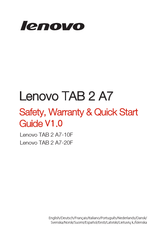 Lenovo TAB 2 A7-10F Guide De Démarrage Rapide