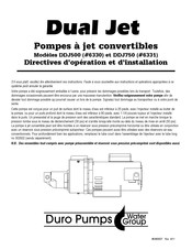 Duro Dual Jet DDJ750 Guide D'installation Et D'operation